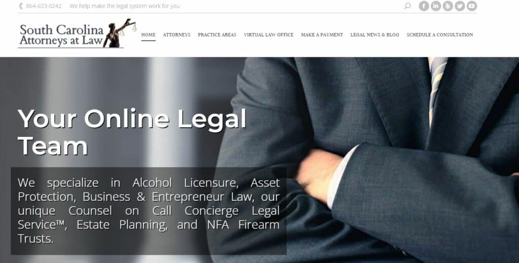 South Carolina Attorneys at Law - registered agent service in SC