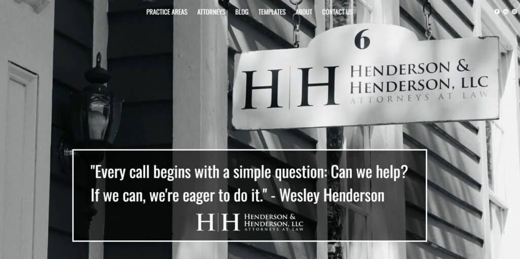 Henderson and Henderson SC registered agent service