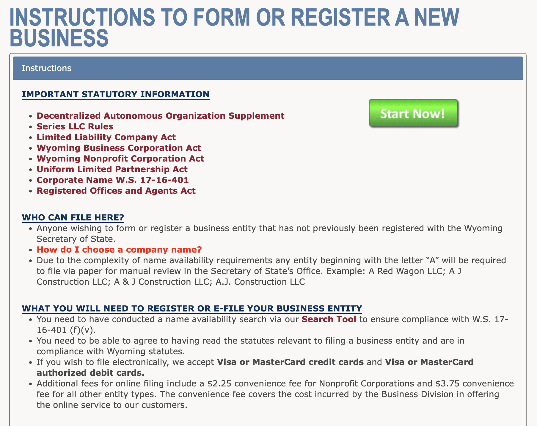 Forming an LLC in Wyoming Online