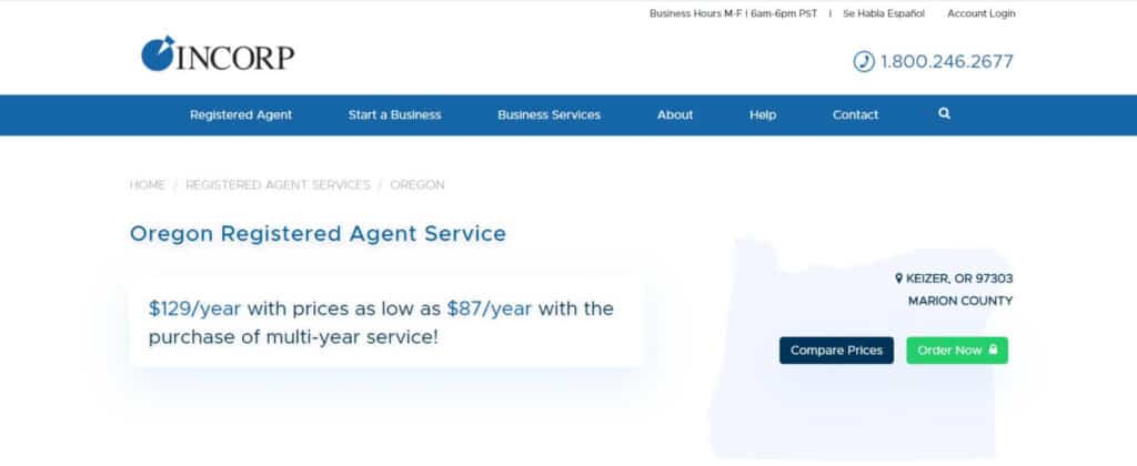 INCORP - registered agent service in Oregon