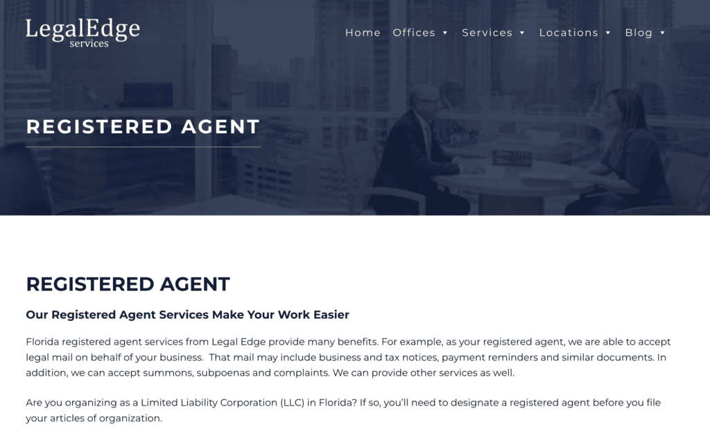 Legal Edge Registered Agent Service in Florida