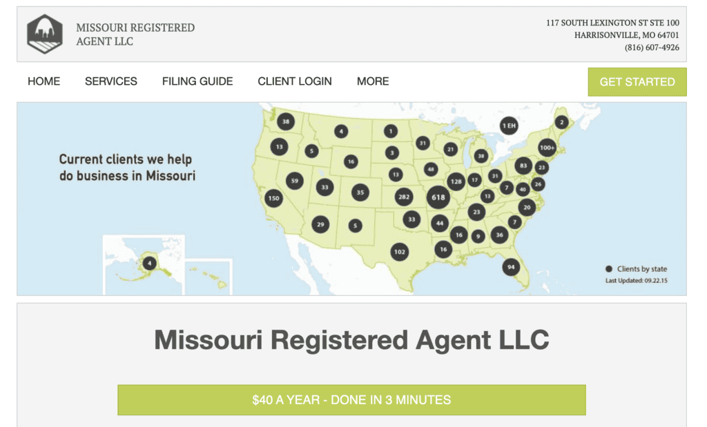 Missouri registered agent LLC