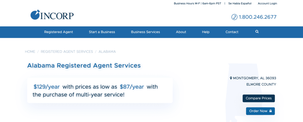 Incorp - registered agent service in Alabama