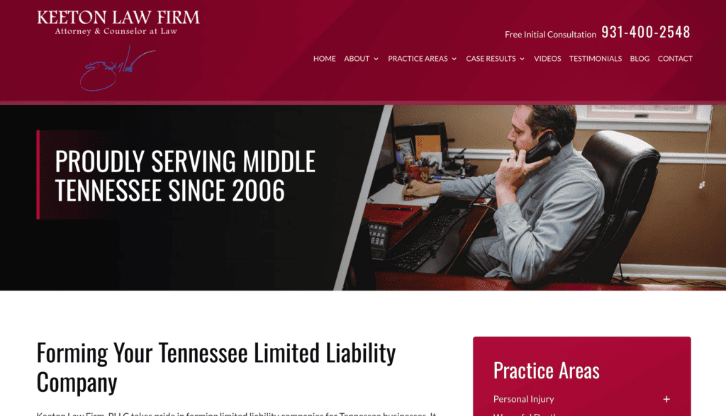 Keeton Law firm registered agent in Tennessee