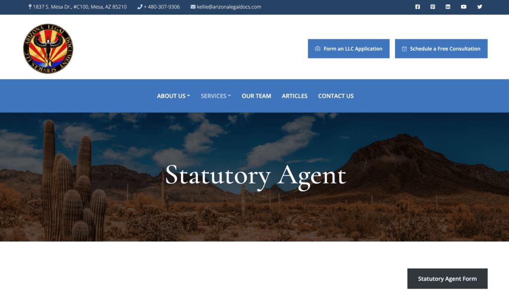 Arizona Statutory Agent by Arizona Legal Document Services