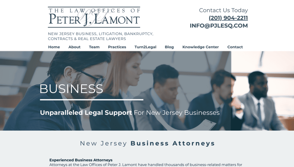 Peter J. Lamont - Registered agent services in NJ