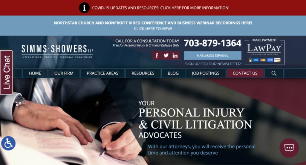 Simms Showers LLP registered agent service in Maryland