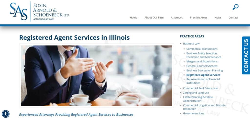 Sosin, Arnold & Schoenbeck registered agent services in Illinois