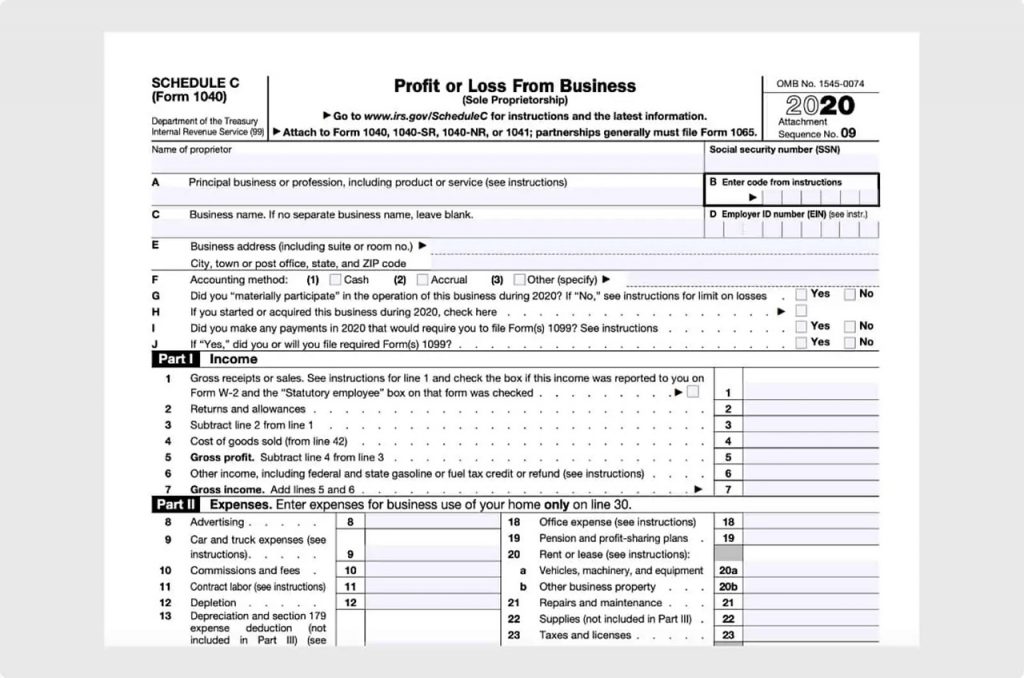 IRS form Schedule C