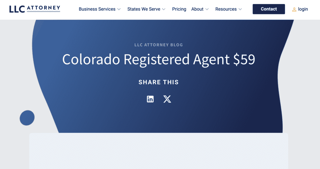 colorado registered agent service - LLC attorney