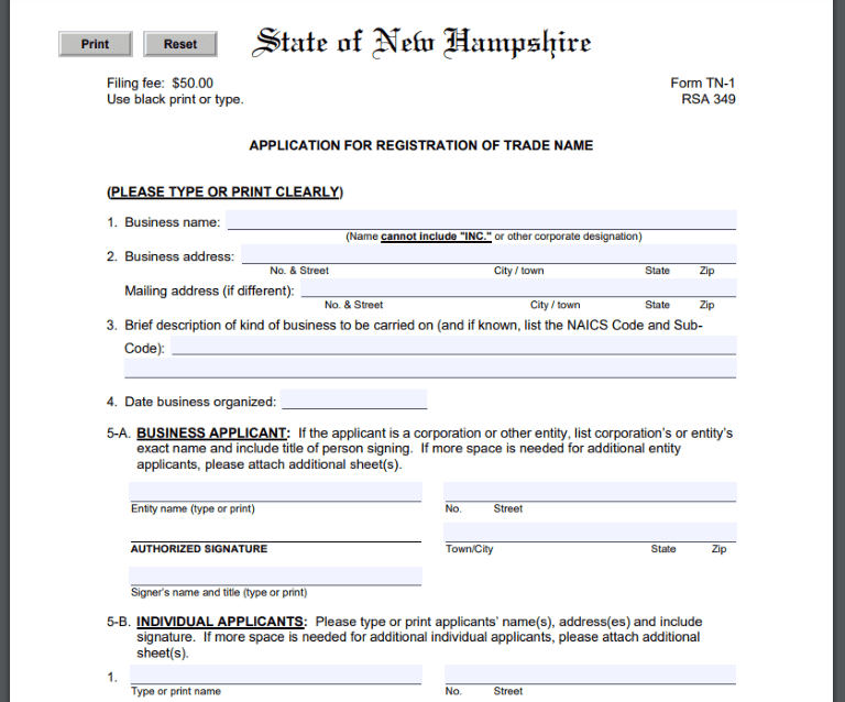 trade name registration document